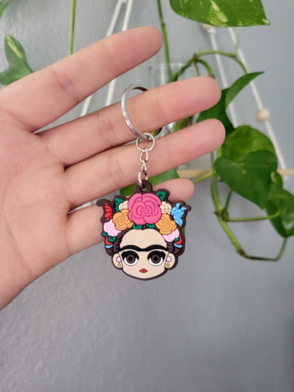 Frida keychain, gift for her, frida kahlo inspired